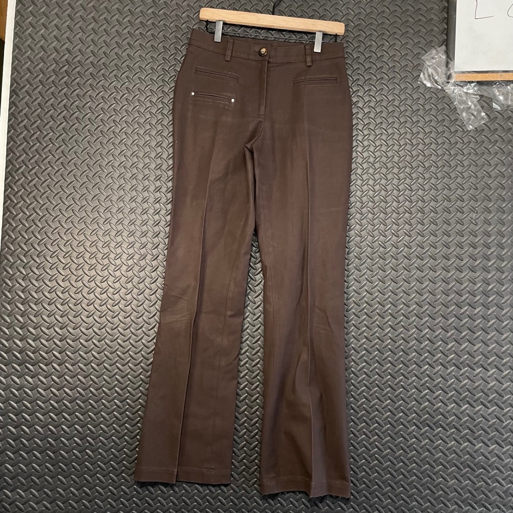 Vintage Elliott Lauren Brown Boot Flare Hight Rise Chino Pants Women's Size 6